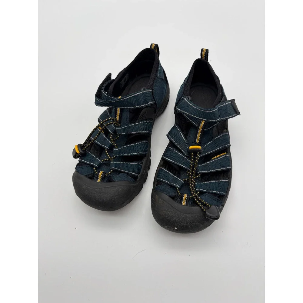 Keen Newport H2 Kids Waterproof Sandals Navy Blue Yellow Size 4 US 37 EU